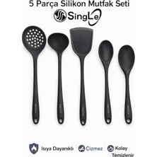 5 Parça Isıya Dayanıklı Paslanmaz Spatula ve Kepçe Seti