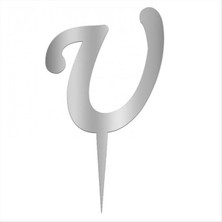 İlk El Grup Ieg™ Gümüş Renkli Harf Pasta ve Kek Pleksi