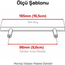 Badem10 (1 Adet) Titanyum Renk 96 mm 9,6 cm Metal Mobilya Mutfak Dolap Çekmece Dolabı Kulbu Kulpu Kulpları