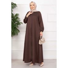 TKM Klasik Fermuarlı Ferace Kahve