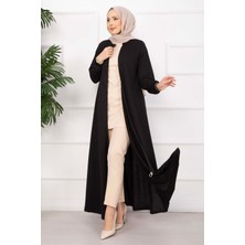 TKM Klasik Fermuarlı Ferace Siyah