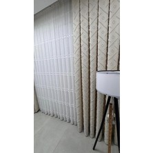 Nivemes Home Nivemeshome Hisar 3-0006 V2 Bej  13 Pileli Fon Perde