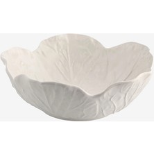 Bordallo Pinheiro Cabbage Beyaz Seramik Servis Kasesi 17,5 cm