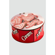 Zero Land Drnds Seni Seviyorum Yazılı Ahşap Kutu-Kırmızı