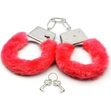 Subutu Süper Samur Kırmızı Tüylü Aşk Kelepçesi