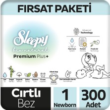 Sleepy Bio Natural Premium Plus Fırsat Paketi Bebek Bezi 1 Numara Newborn 300 Adet
