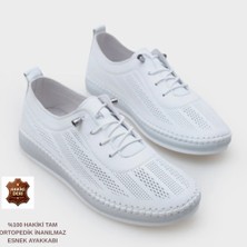 Cozi Company Hakiki Deri Esnek Yapı Kadın Günlük Casual Ayakkabı Babet