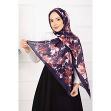 ECN Floral Çiçek Desenli Şal Serisi Mürdüm