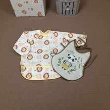 Malkoç Bebe Kollu ve Bağlamalı Ikili Mama Önlüğü Seti - Kahverengi - St Kahverengi