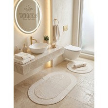 Yünteks Rabbit Soft Hasır Dekoratif Klozet Takımı / Banyo Paspası / Modern / Şık /lüx / Banyo Halısı