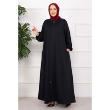 TKM Klasik Fermuarlı Ferace Lacivert