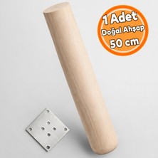 Nzb Doğal Ahşap Boyasız Silindir Masa Sehpa Ayağı 50 cm Doğal Ahşap Sehpa Ayağı Bohem (1 Adet)