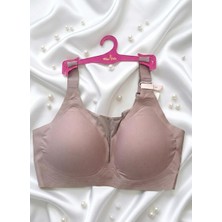 Miss Feliz Lazer Kesim Çıkarılabilir Petli Dikişsiz Balensiz  Bralet Vizon Renk Toparlayıcı Büyük Beden Sütye