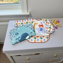 Malkoç Bebe Ikili Giyilebilir Mama Önlüğü Set - Oranj - St Oranj