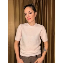 Ali Butik Pembe Pullu Simli Kısa Kol Triko