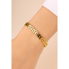 Gold Renk Unisex Kılçık Çelik Bileklik