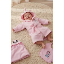 Unicorn Pembe %100 Pamuk Bebek Banyo Seti