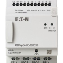 Eaton EASY-E4-UC-12RCX1 Easy-E4 Röle-Ekransız, 12VDC, 24VAC/DC 8dı / 4do(R)