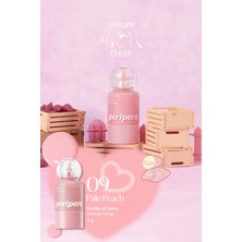 Peripera Ince Yapılı, Ciltle Bütünleşen, Pigmentli Likit Allık Perıpera Syrupy Tok Cheek (09 Pale Peach)