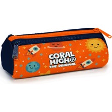 Coral High Kids Lacivert Uzay Desenli Üç Bölmeli Kalem Çantası 31060