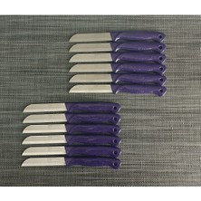 Parlak Mor Meyve Bıçakları 12'li Set, Zarif ve Şık Tasarım