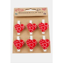 Zero Land Drnds 6 Adet Kalp Süs Mandal-Kırmızı