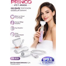 Princo Kablosuz Şarjlı Tüy Alma Makinesi PR-820 Beyaz-Pembe 90 dk Süreli Hassas Bölge Uygunluğu