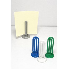 10'lu Set 3D Baskı Ataç Şeklinde Mini Notluk, Fotoğraf ve Kartvizit Tutucu Stand (6x2 Cm)