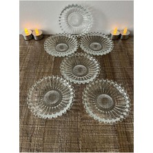 6'lı Cam Boncuklu Çay Tabağı ve Bardak Altlığı Seti