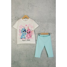 Queen Kids Kız Çocuk Stich  Takım Mavi