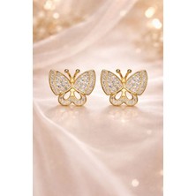 Versein Atelier Zirkon Taşlı Kelebek Küpe