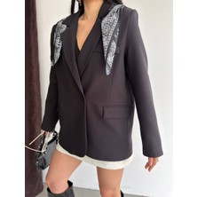 Narstorm Kadın Fular Detay Blazer Ceket