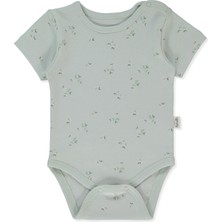 Bebetto Interlok Kısa Kollu Body Ay (Flower Garden) Mint