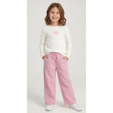 Queen Kids Kız Çocuk Fiyonklu  Pantolon Pembe