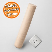 Nzb Doğal Ahşap Boyasız Silindir Masa Sehpa Ayağı 40CM Doğal Ahşap Sehpa Ayağı Bohem (1 Adet)