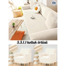 Baqdo Tuğla Desen Lastıklı Koltuk Örtüsü Takımı 3+3+1+1 Streç Esnek Çekyat Kanepe Kılıfı Yıkanabilir Koltuk Koruyucu 3311
