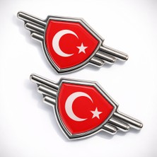 Mega Oto Market Metal Araba Logosu 3D Krom Çamurluk Amblemi Sağ Sol Set Oto Aksesuar