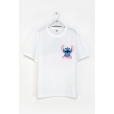 Queen Kids Kız Çocuk Stich Tişört Beyaz