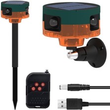 Indispensablely PM-26947 13 Farklı Sesli Hayvan Kovucu Alarm Cihazı Mikrofonlu Solar Panelli
