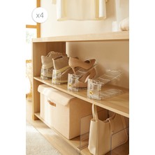 Ocean Home Textile 4'lü Ayarlanabilir Şeffaf Ayakkabı Düzenleyici 26 x 11.5 x 19.5 cm