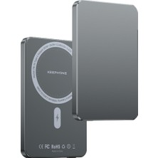 Keephone PB33 Lucci 5.000 Mah 20W Type-C 15W Kablosuz Şarj Pd Magsafe Powerbank (Gri)