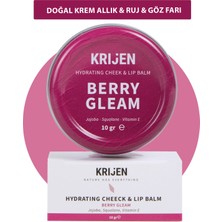 Krijen Berry Gleam Nemlendirici Pembe Renkli Dudak & Yanak Balmı | Bitkisel Krem Allık&ruj&far