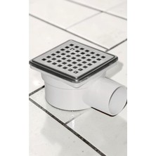 Tafce 10X10 Yandan Çıkışlı Oynar Başlıklı Yer Süzgeci Metal Ø50 Çıkışlı Klapesiz