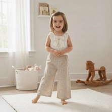 Queen Kids  Kız Çocuk Örgü Bluzlu  Ikili Takım Ekru