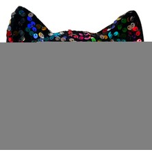 Indispensablely Siyah Kadife Payetli Parti Maskesi