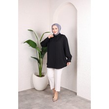 SFG Life Moda Kadın Önü Düğmeli Düz Çilek Kumaş Tunik Gömlek