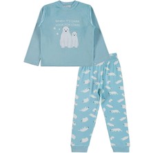 Dorka Golsut Kutup Ayısı Basıklı 3-11 Yaş Pijama Takımı - Mavi 7-8 Yaş