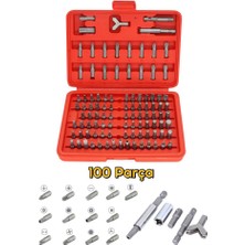 Depomega 100 Parça Cr-V Çelik Bits Uç Seti Torx Hex Düz Yıldız Y Model Delikli Uçlar