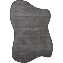 Cool Halı Antrasit Koyu Düz Renk Amorf Kalın Bohem Yumuşak Puf Modern Asimetrik Çocuk Yatak Odası Halısı