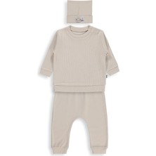 Civil Baby Bereli 3'lü 6-18 Ay Takım - Bej 12-18 Ay